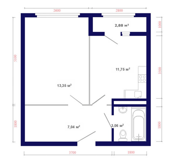 
  Продается 1-комн. квартира, 38 м², ЖК Юго-Западный, дом 17
. Фото 9.
