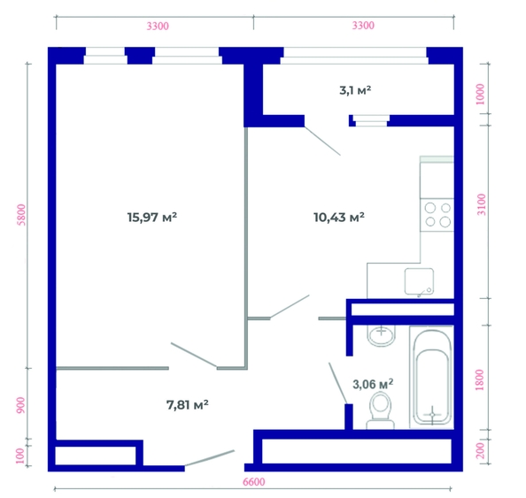 
  Продается 1-комн. квартира, 40.37 м², ЖК Юго-Западный, дом 17
. Фото 6.