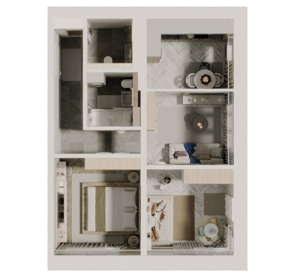 
  Продается 3-комн. квартира, 59.7 м², ЖК Квартал Стрижи, 3 очередь, дом 1
. Фото 1.