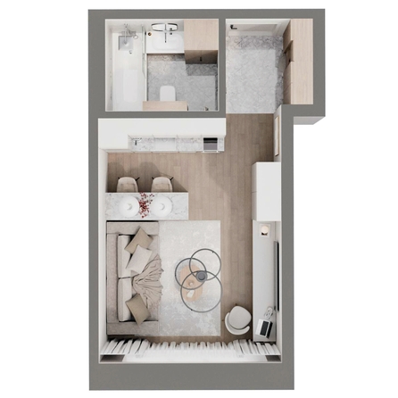 
  Продается 1-комн. квартира, 26.04 м², ЖК Стрижи Сити, блок-секции 6,7
. Фото 1.