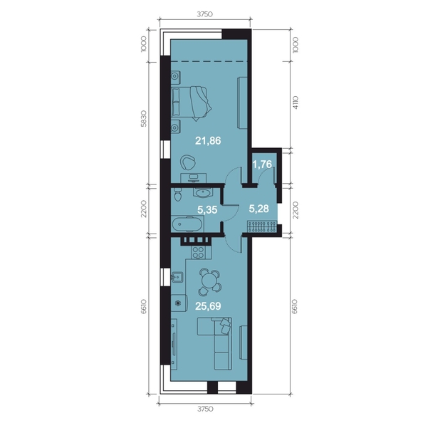 
  Продается 2-комн. квартира, 63.69 м², ЖК RIVERANG (РиверАнг)
. Фото 1.
