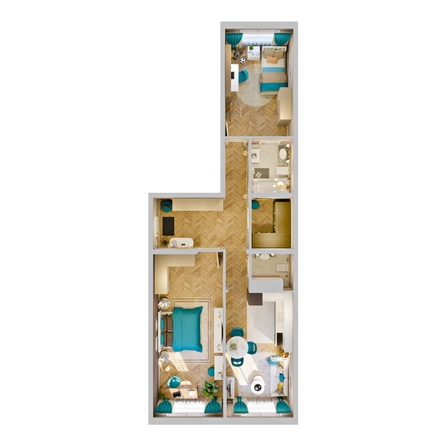 
  Продается 3-комн. квартира, 74.41 м², ЖК RIVERANG (РиверАнг)
. Фото 2.