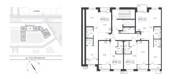 
  Продается 2-комн. квартира, 66.55 м², ЖК СОЮЗ PRIORITY, дом 4
. Фото 1.