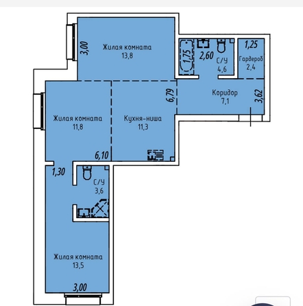 
  Продается 3-комн. квартира, 68 м², Култукская ул
. Фото 9.