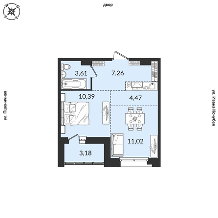 
  Продается 2-комн. квартира, 39.93 м², ЖК Источник, дом 3
. Фото 1.