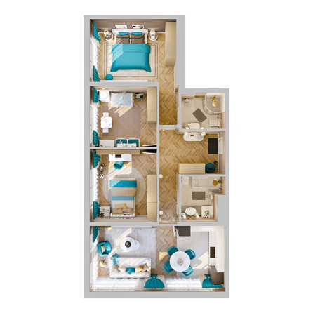 
  Продается 4-комн. квартира, 76.78 м², ЖК RIVERANG (РиверАнг)
. Фото 2.