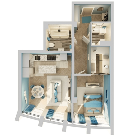 
  Продается 1-комн. квартира, 60.35 м², ЖК Звезды, дом 2
. Фото 2.