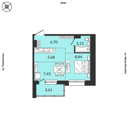 
  Продается 2-комн. квартира, 35.43 м², ЖК Источник, дом 3
. Фото 1.