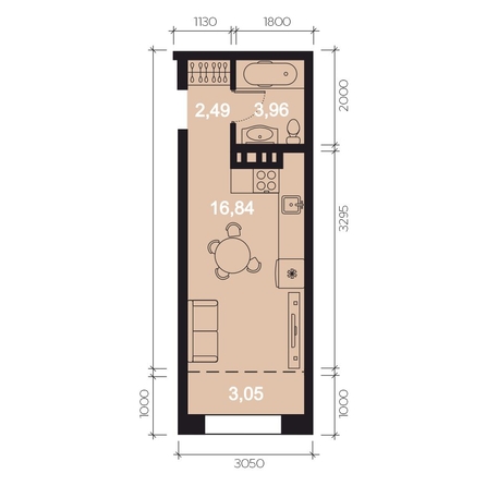 
  Продается 1-комн. квартира, 26.34 м², ЖК RIVERANG (РиверАнг)
. Фото 1.