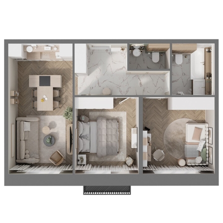 
  Продается 3-комн. квартира, 60.4 м², ЖК Квартал Стрижи, 3 очередь, дом 1
. Фото 1.