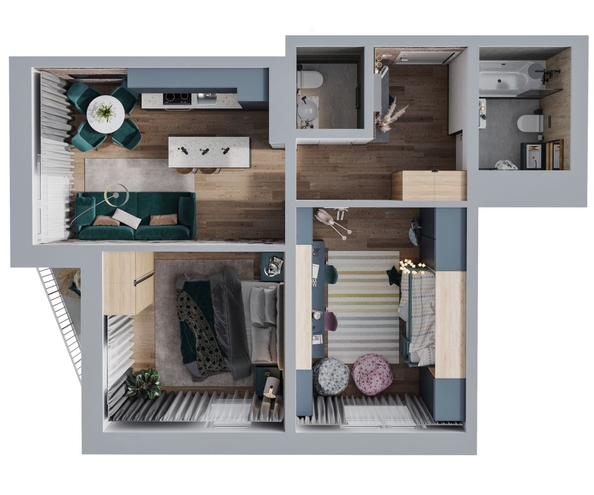 
  Продается 2-комн. квартира, 56 м², ЖК Квартал Стрижи, 2 очередь
. Фото 1.
