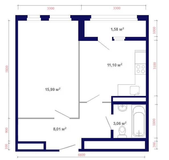 
  Продается 1-комн. квартира, 40.44 м², ЖК Юго-Западный, дом 17
. Фото 10.