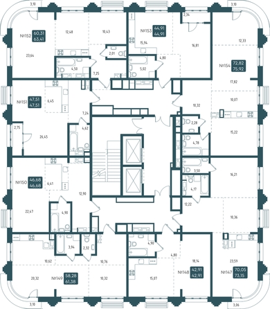 
  Продается 1-комн. квартира, 47.51 м², ЖК Бродский, 1-я очередь
. Фото 1.