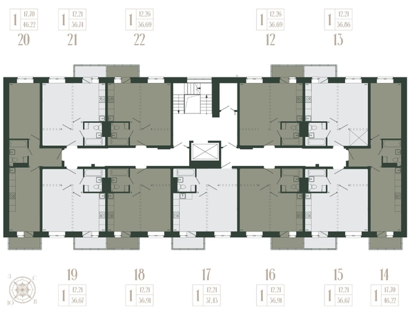 
  Продается 1-комн. квартира, 46.22 м², ЖК Новые кварталы, дом 1
. Фото 2.
