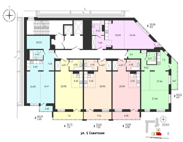 
  Продается 2-комн. квартира, 60.29 м², ЖК Суворов
. Фото 1.