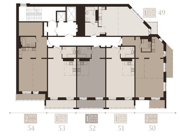 
  Продается 1-комн. квартира, 53.74 м², ЖК Суворов
. Фото 1.