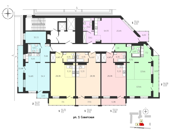 
  Продается 1-комн. квартира, 55.06 м², ЖК Суворов
. Фото 9.
