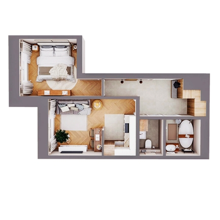 
  Продается 2-комн. квартира, 44.37 м², ЖК Стрижи Сити, блок-секции 6,7
. Фото 1.