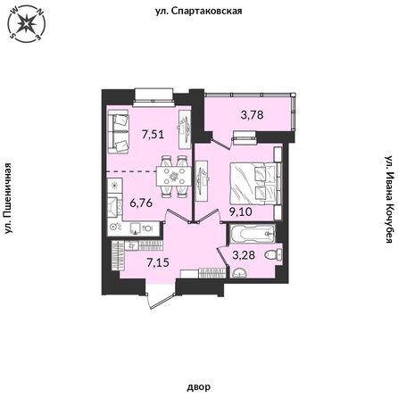 
  Продается 1-комн. квартира, 37.37 м², ЖК Источник, дом 5
. Фото 1.
