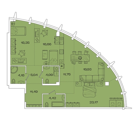 
  Продается 4-комн. квартира, 119.08 м², ЖК Звезды, дом 1
. Фото 1.