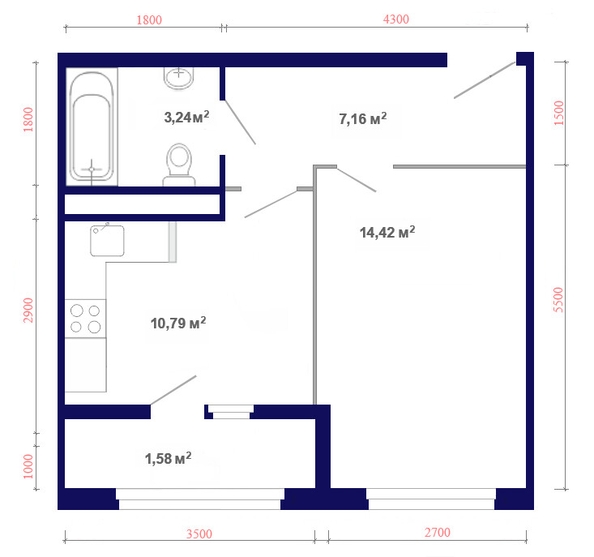 
  Продается 1-комн. квартира, 37.9 м², ЖК Юго-Западный, дом 17
. Фото 5.