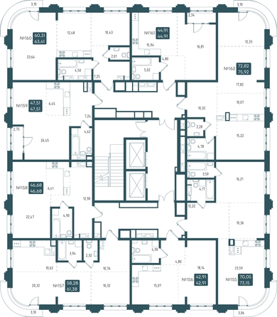 
  Продается 1-комн. квартира, 47.51 м², ЖК Бродский, 1-я очередь
. Фото 1.