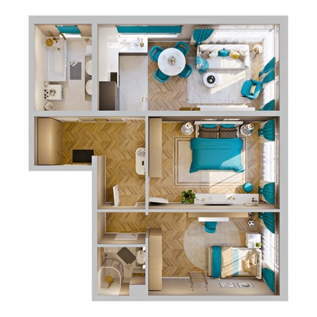 
  Продается 3-комн. квартира, 73.39 м², ЖК RIVERANG (РиверАнг)
. Фото 2.