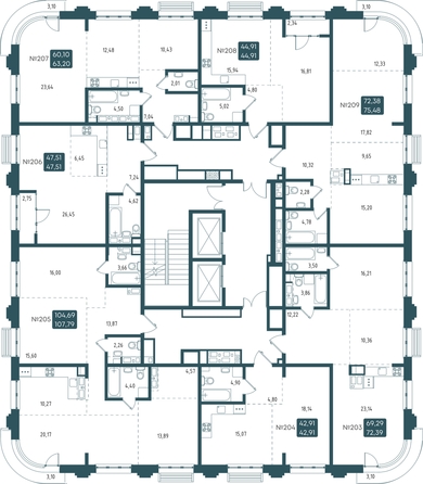 
  Продается 1-комн. квартира, 47.51 м², ЖК Бродский, 1-я очередь
. Фото 1.