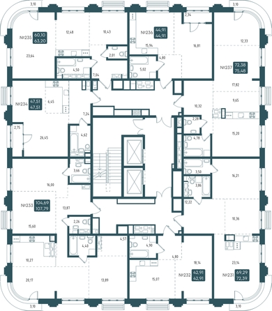 
  Продается 4-комн. квартира, 107.79 м², ЖК Бродский, 1-я очередь
. Фото 1.