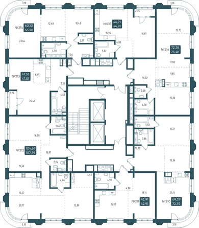 
  Продается 2-комн. квартира, 72.39 м², ЖК Бродский, 1-я очередь
. Фото 1.