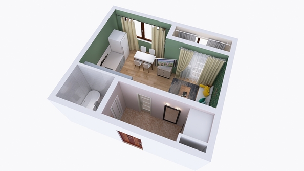 
  Продается 1-комн. квартира, 29.05 м², ЖК Юго-Западный, дом 17
. Фото 1.