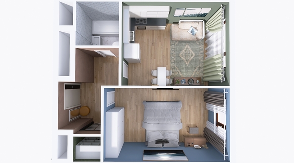 
  Продается 1-комн. квартира, 40.43 м², ЖК Юго-Западный, дом 17
. Фото 3.
