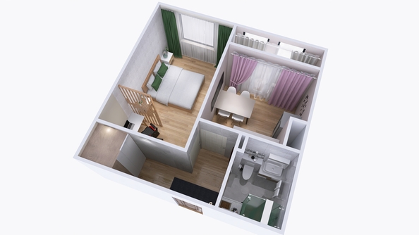 
  Продается 1-комн. квартира, 40.44 м², ЖК Юго-Западный, дом 17
. Фото 2.
