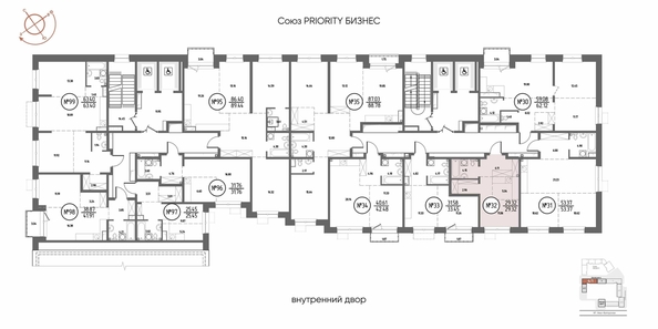 
  Продается студия 29.32 м², в ЖК СОЮЗ ПРИОРИТИ МАХ, д. 4. Фото 1.