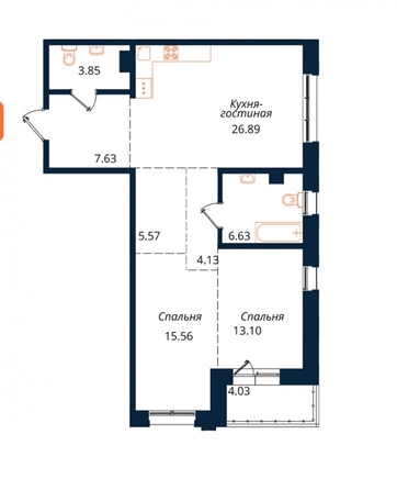
  Продается 3-комн. квартира, 87.25 м², Юрия Левитанского ул, д. 16/1
. Фото 13.