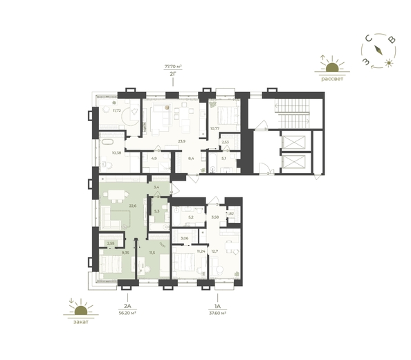 
  Продается 2-комн. квартира 77.7 м², в ЖК Верба. Фото 2.
