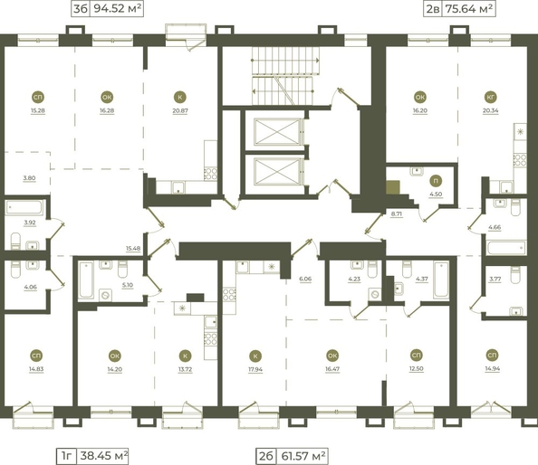 
  Продается 2-комн. квартира, 61.57 м², ЖК Верба
. Фото 1.