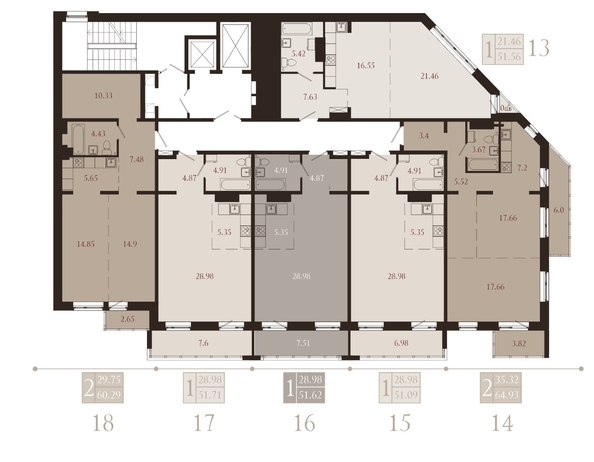 
  Продается 1-комн. квартира, 51.62 м², ЖК Суворов
. Фото 1.