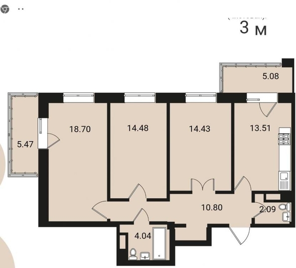 
  Продается 4-комн. квартира, 91 м², ЖК Вдохновение
. Фото 47.