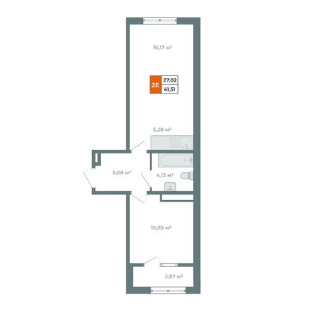 
  Продается 2-комн. квартира, 43 м², ЖК Автор, дом 1
. Фото 1.