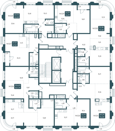 
  Продается 2-комн. квартира 62.91 м², в ЖК Бродский, 1-я очередь. Фото 1.