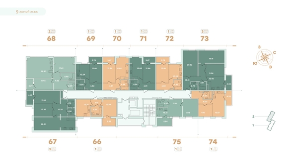 
  Продается 2-комн. квартира 80.05 м², в ЖК Фамилия, дом 2. Фото 1.