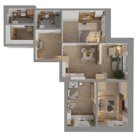 
  Продается 4-комн. квартира 87.7 м², в ЖК Стрижи Сити, блок-секции 8,9. Фото 1.