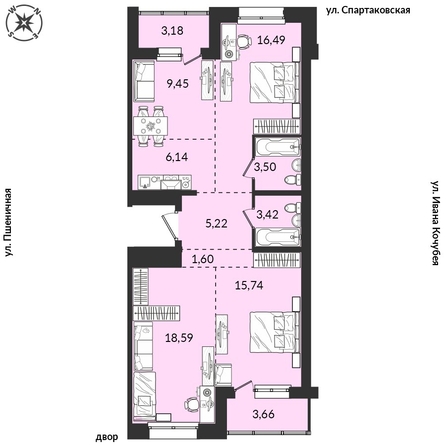 
  Продается 3-комн. квартира 87.99 м², в ЖК Источник, дом 5. Фото 2.