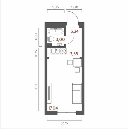 
  Продается 1-комн. квартира 26.93 м², в ЖК Салют. Фото 1.