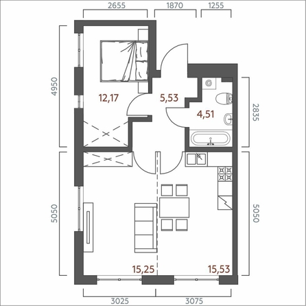 
  Продается 2-комн. квартира 52.99 м², в ЖК Салют. Фото 1.