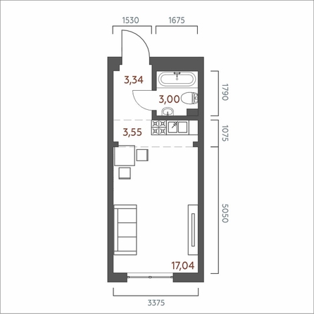 
  Продается 1-комн. квартира 26.93 м², в ЖК Салют. Фото 1.