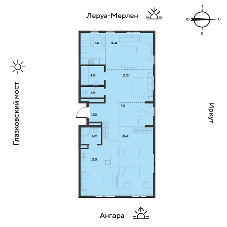 
  Продается 4-комн. квартира 105.8 м², в ЖК Затон, блок-секция 2. Фото 1.