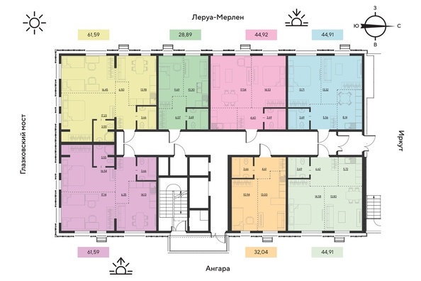 
  Продается 3-комн. квартира 61.7 м², в ЖК Затон, блок-секция 2. Фото 14.