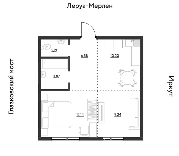 
  Продается 2-комн. квартира 44.24 м², в ЖК Затон, блок-секция 3. Фото 1.